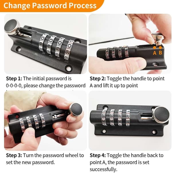 Door Code Lock, Keyless Entry Door Lock, Waterproof 4 Digit Combination Lock, Combination Padlock