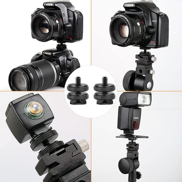 Camera Flash Mount Adapter, Flash Shoe Adapter for Camera Flash, Adapter Thread, 1/4\" Thread
