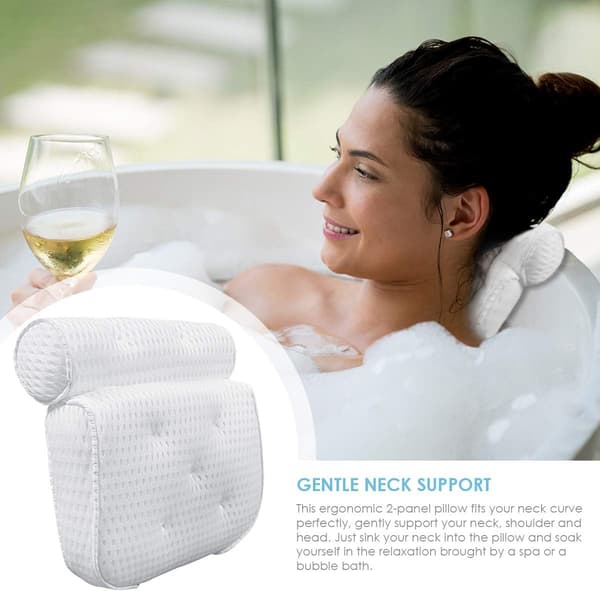 Badekudde for badekar Luksus 4D Air Mesh Spa Badekudde Sklisikre sugekopper Badekudde for spa boblebad