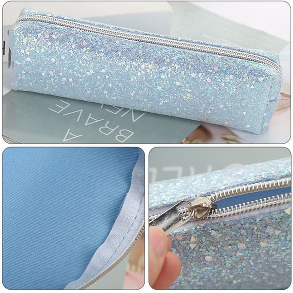 Stylish and simple Oxford cloth pencil case, makeup blue KLB