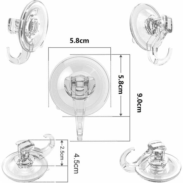 Sugkoppskrok, 4-pack, väggkrok sugkoppar handdukshållare för vägg och dörr i kök/badrum/sovrum KLB