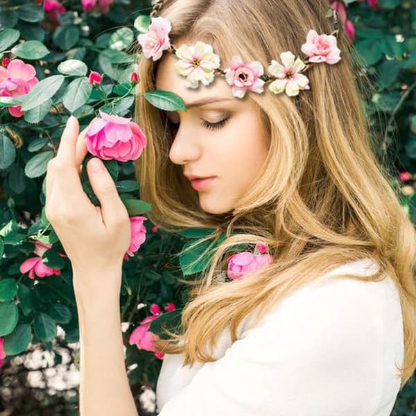 Bröllopsblomsterpannband för kvinnor Charm Blomma Tiara Fest Brud Garla