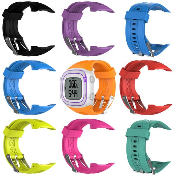 Justerbart mjukt silikonarmband för utbyte med verktygsstift, kompatibelt med Garmin Forerunner 10 Forerunner 15 GPS-löparklocka