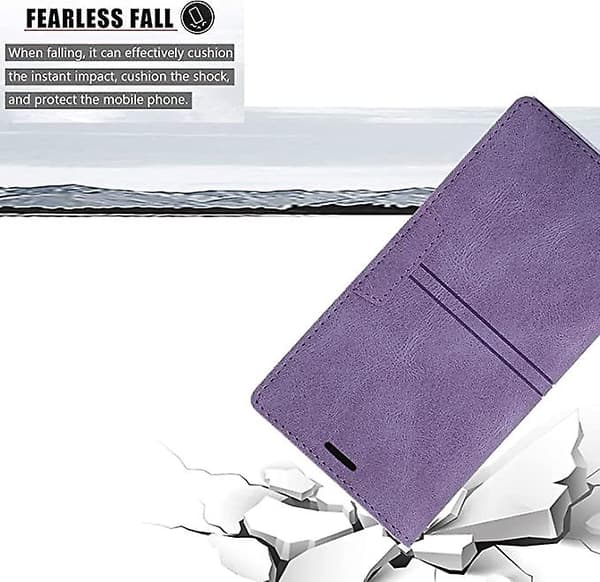 Etui til iPhone 13 Pro med kortholder lilla PU læderetui pung til Apple iPhone 6,1 tommer