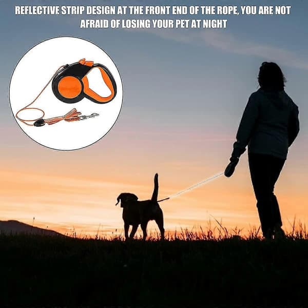Retractable Dog Leash, Extendable Leash, Reflective Strong Tape with Non-Slip Handle