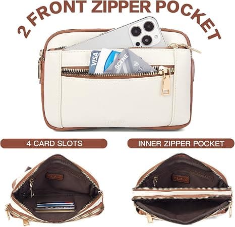 Midjeväskor för kvinnor Crossbody-väska Läderbälte Mode Midjeväska med justerbar rem Beige Brun