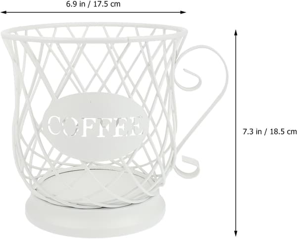Metal Coffee Pod Cup, Large Capacity, White Coffee Capsule Holder, Creative Decorative S