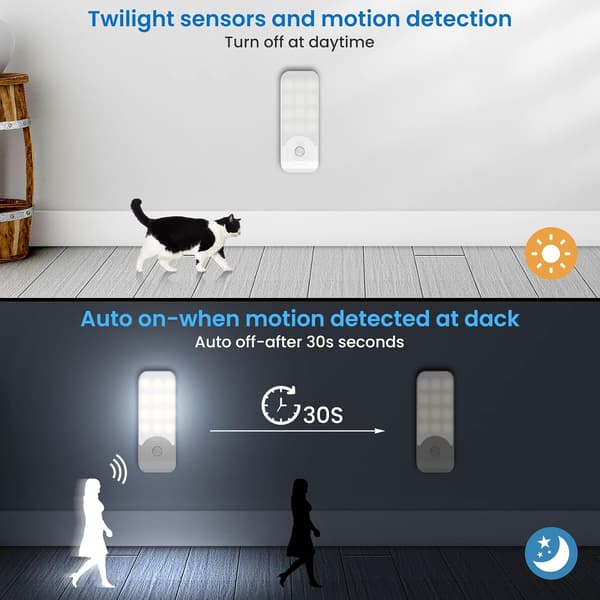 Rechargeable LED Night Light, Automatic Motion Sensor LED Lamp, for Wardrobe Bedroom Hallway Corridor Staircase [12 LED]
