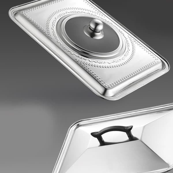 Stainless Steel Pot Lid, Robust Kitchen Equipment and Splash Guard with Large Handle, Keeps Food Warm