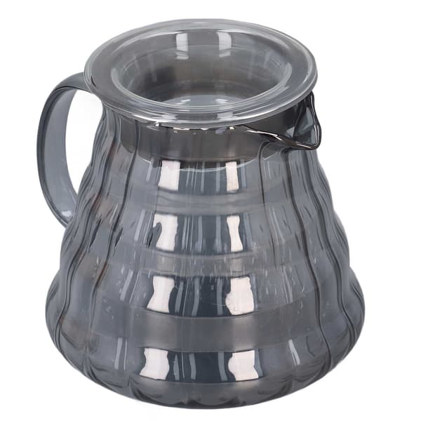 Glaskaffekande Elektropletteret Grå Stribet Karaffel Manuel Drypfilter 500ml 8.4x13cm