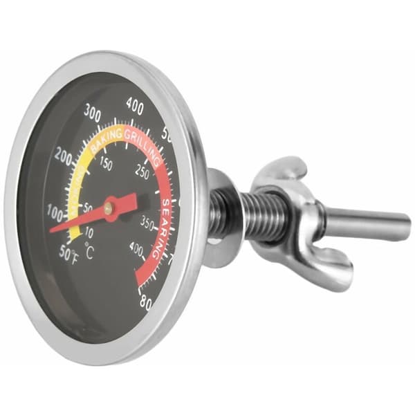 Termometer i rustfrit stål til grill, ryger, termometer, temperaturmåler fra 10-400°C, rustfrit stål