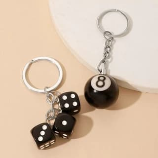 8 Ball Musta Biljardipallo Avaimenperä Avainketju