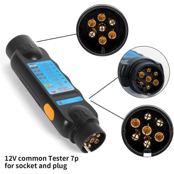 Trailer Tester, 7-Pin Trailer Tester, 12V Trailer Caravan Plug Tester for Circuit Diagnostic Tool
