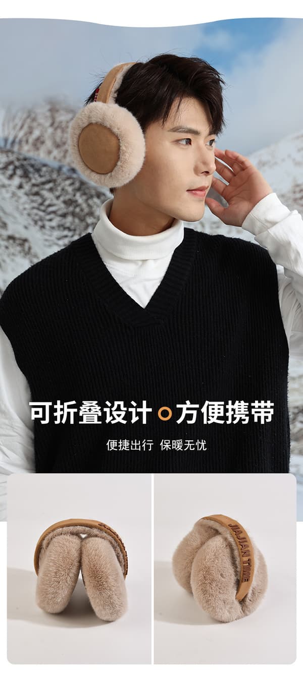 Foldable Earmuffs, Plush Ear Warmers, Anti-cold Earmuffs