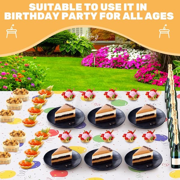 Waterproof Decoration with Tablecloth Rectangular Beautiful Design, Foldable and Can Be Cut Birthday Theme