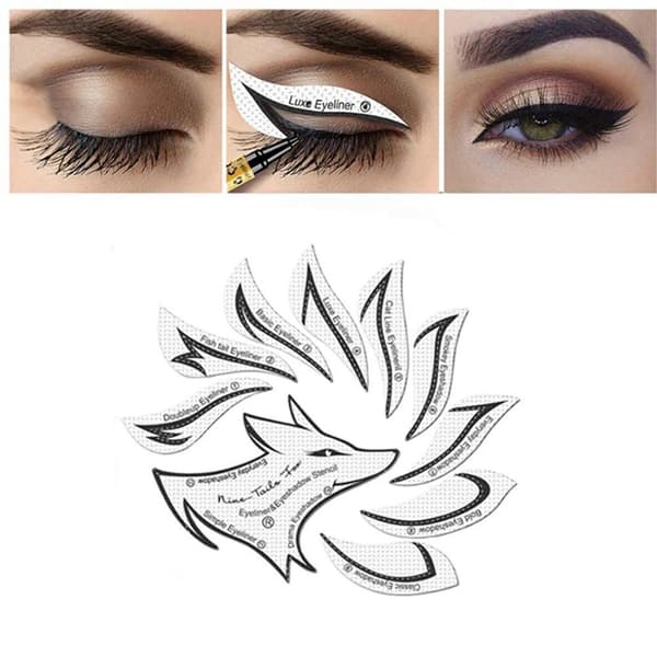 Professionell Eyeliner-stencil Ögonskuggsstencil-set Non-woven Eyeliner-stencilkit Eyeliner Ögonskuggsstencilmallar