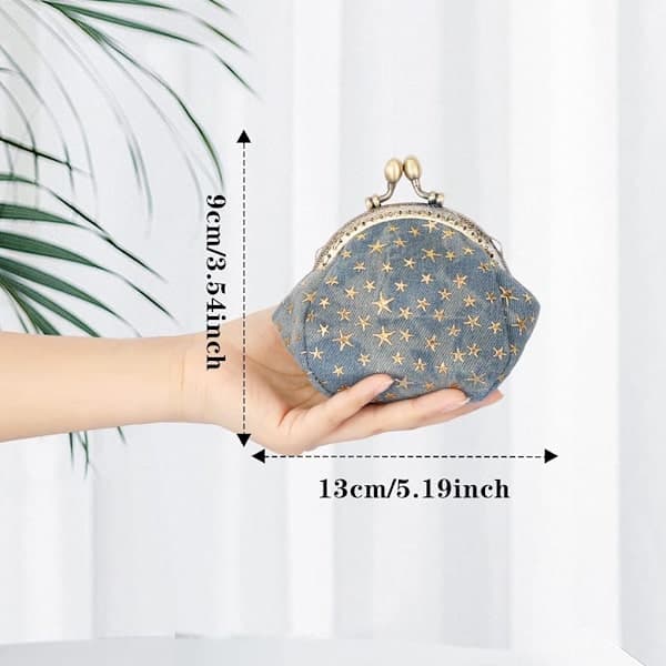 1 pc Denim Wallet Women Retro Po