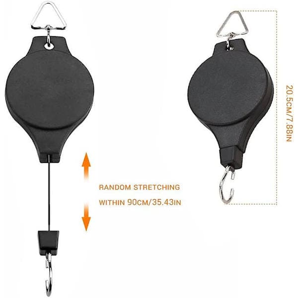 Traffic Light Lift 2-pack Rope Wheel Traffic Light Lift Plant Lift Built-in, Flower Basket Hook, Adjustable Pull Down