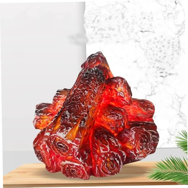 Coal Glowing Flame Light, Artificial LED Fireplace with Realistic Log Flame (Batteries Not Included)