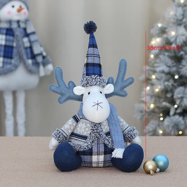 Blå stoffspisshatt langnese hjort julevindusdekorasjon figur ornament julepynt YH239933 YH239933