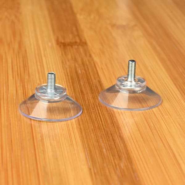 4 suction cups, 41 mm in diameter, with M4 thread and transparent knurled nuts