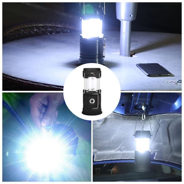 Søgelampe USB Genopladelig Nødlampe Bærbar Solcelle Campinglampe Udendørslampe, Blå
