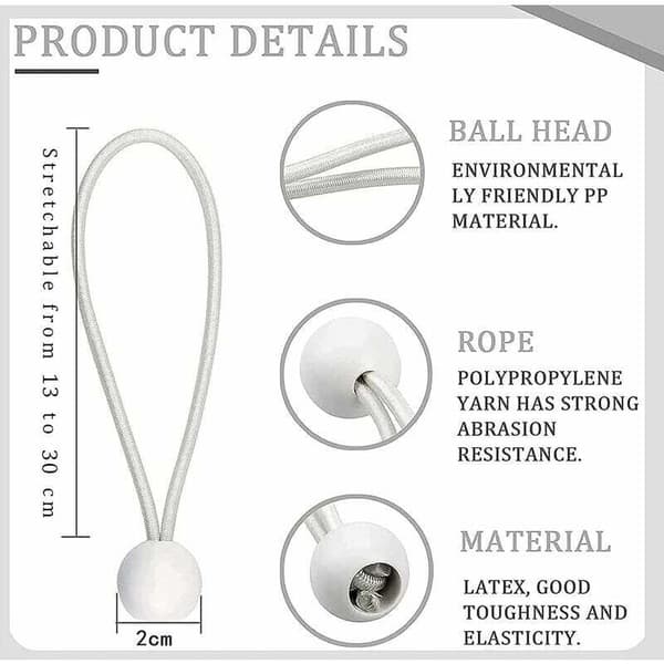 Pakke med 75 CordsEE elastiske bungee-snore - Ideel til fastgørelse af markiser, telte, bannere og mere - INHHUB