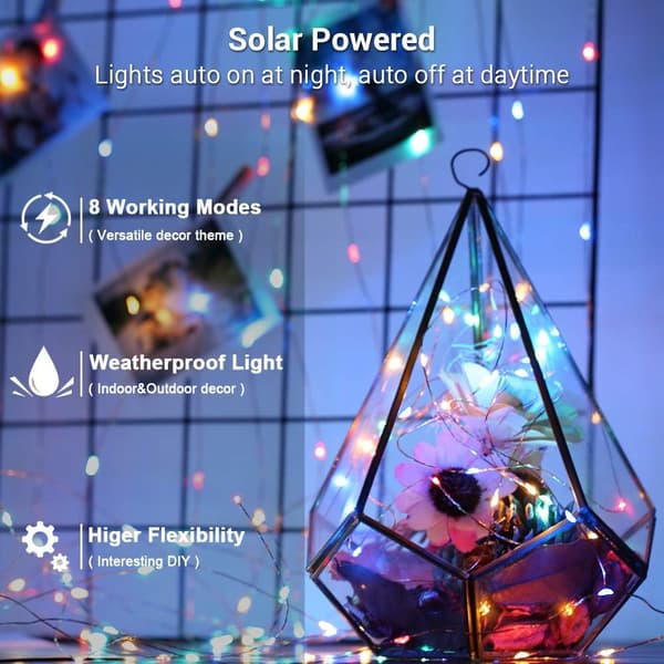 2-pak solcellelyskæder, i alt 44 meter 400 LED udendørs solcellelamper, vandtætte mini LED solcellelamper, flerfarvede
