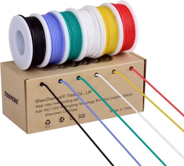 26 AWG-ledning, krogledningssæt fleksibel silikoneledning (10 m spole i