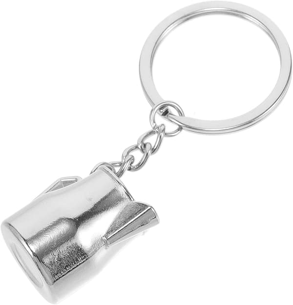 Latte Art Pitcher Keychain Mini Espresso Frothing Cup Bag Charm Decorative Keyring for Backpack Coffee Accessories