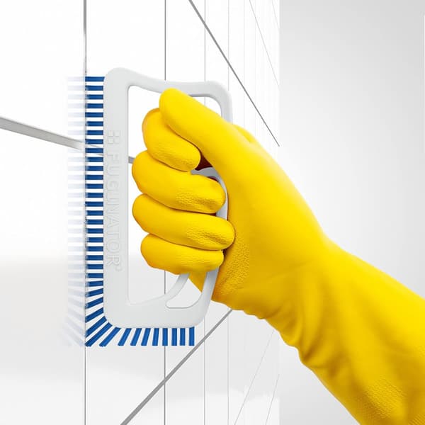 Fuginator Tile Grout Cleaning Brush for Bathroom, Kitchen, and Household Use (White/Blue)