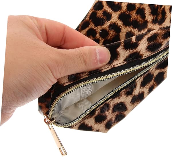 4 stk. makeuptasker med stor kapacitet Leopard makeuptaske Bærbar rejse-makeuptaske til kvinder