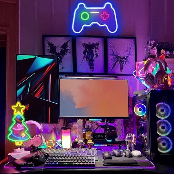 Neon Skyltar för Spel för Väggdekor Neonljus LED-skyltar för Spel R