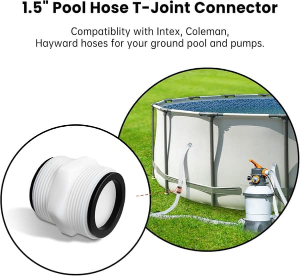 Passer til Intex Coleman 1,5 tommer 2-hullers slangeadapter til poolpumpe