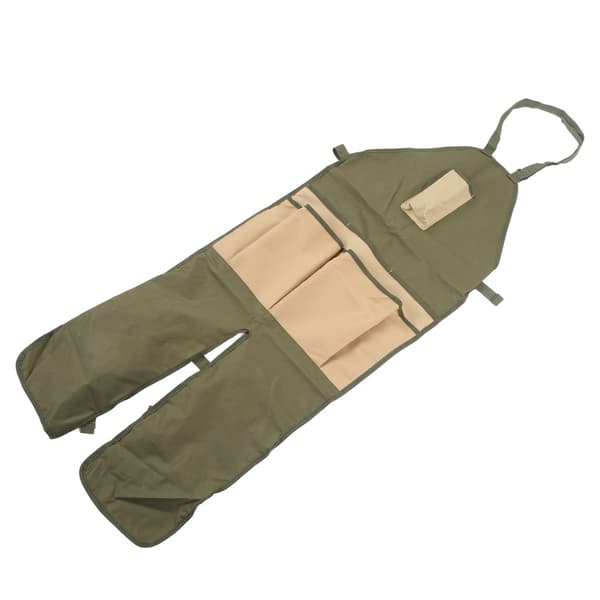 Hageforkle Grønn Khaki 600D Oxford Stoff Flere Lommer Slitesterkt Justerbart Spenne Arbeidsforkle for Hage