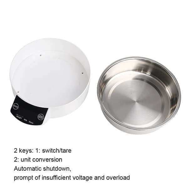 Protected Scale Cover, Modern Kitchen Scale with Bowl, LCD Digital Display Ensures Clear Readings, 2*1.5V AAA Battery Powered for Reliability