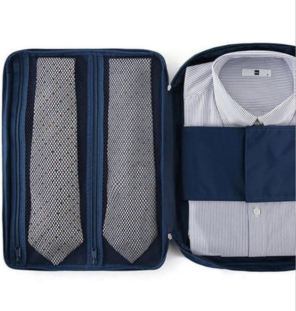 Rejsearrangørtaske Krølbestandig Polyester Marineblå til Skjorter Slips