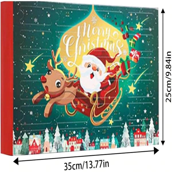 Julkalender 2024 | 24-dagars nedräkningskalender | Tomten, älg, snögubbe, julgran-design, strumpor för kvinnor och barn