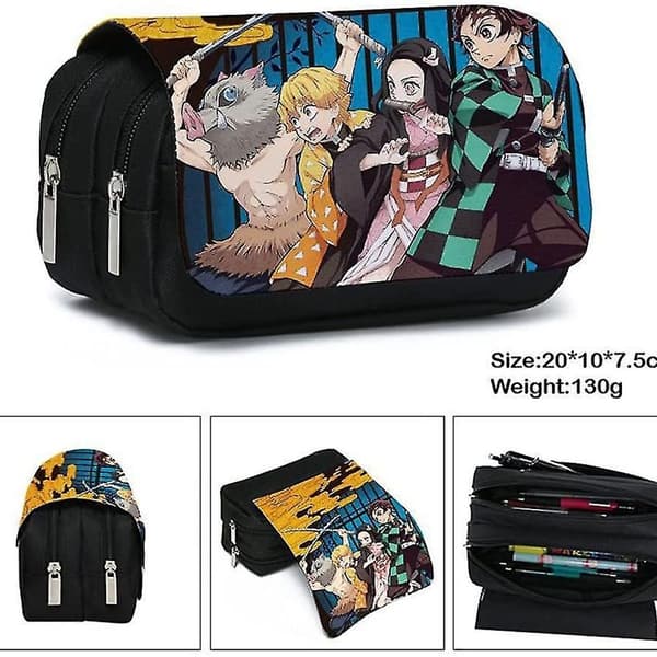 Wekity Demon Slayer tecknat pennfodral med stor kapacitet KLB