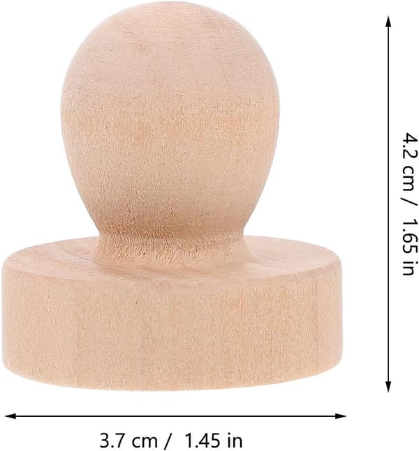 5 pcs. solid wood stamp handles for scrapbooking and rubber stamp crafts