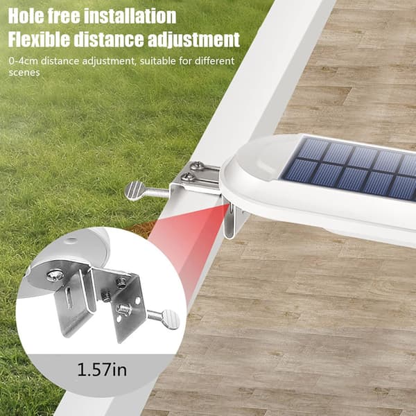 White Outdoor Solar Wall Light for Fence, Gate, Wall and Waterproof LED Decolight, White (Cool White) White