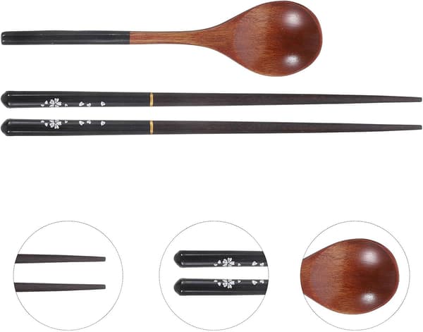 Servise i japansk stil Bestikksett Tremateriale Enkel Elegant Design Lettvekt