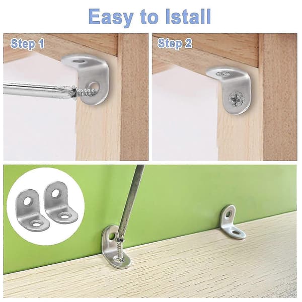 Small Brackets, 8pcs L-Brackets, Small L-shaped Brackets, 20mm Right Angle Brackets With Screws