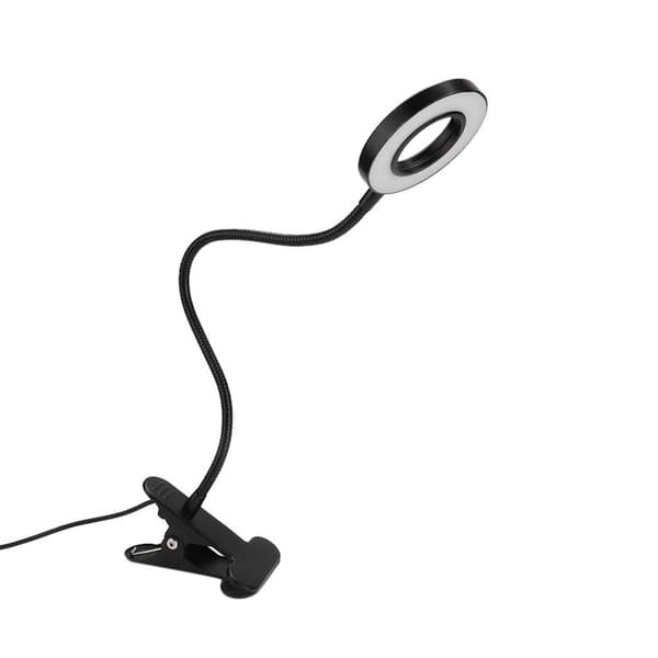 Dimmable 360 Degree Flexible Clamp Lamp with USB Inner Lighting for Desk KLB