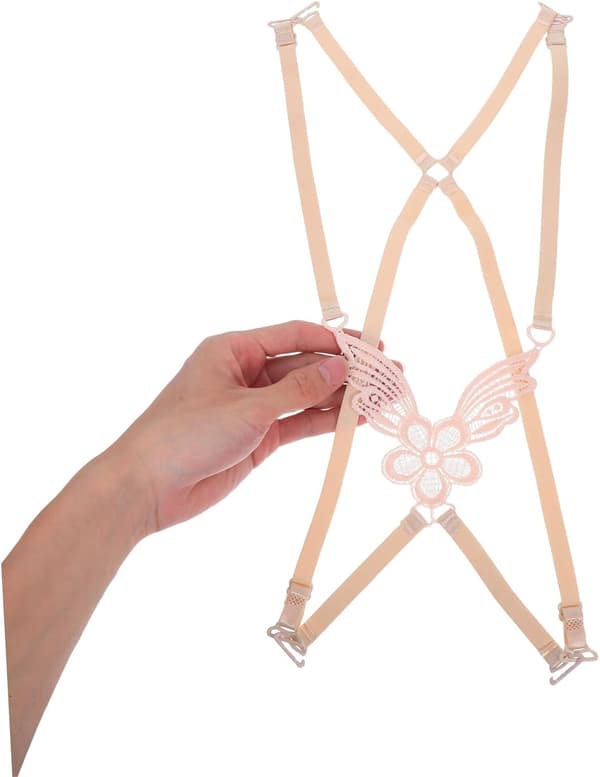 6 stk Justerbare Sklisikre Stroppeklemmer Elegant Kryssryggdesign Skulderstropperstatning Dekorative Elastiske Undertøy