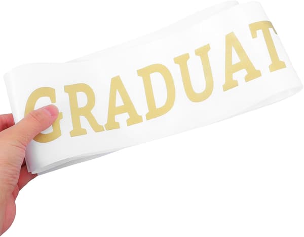 Klasse 2025 Minneskjerf med Design, Satengstoff og Gullstempling, Bruk til Sammenkomster Bursdagsfester, Doktorgradsstudent