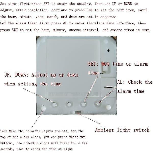 Jurassic Park Dinosaur 3D Stereo Small Alarm Clock Creative LED Night Light Electronic Clock Bedside Clock Bedroom Ambient Light - with USB Power Cable
