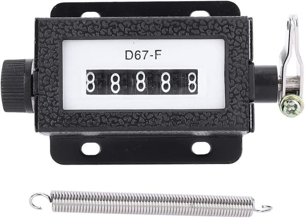 Mechanical Manual Counter, D67-F 5 Digit Mini Manual Pull Counter Resettable 0-99999 Arithmometer