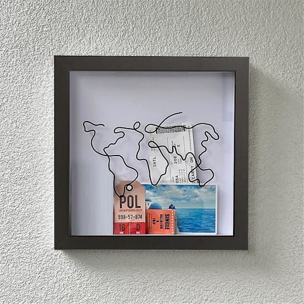 Shadow Box Picture Frame for Wall and Table Placement - Ticket Stubs Adventure Archive Box / Hanging