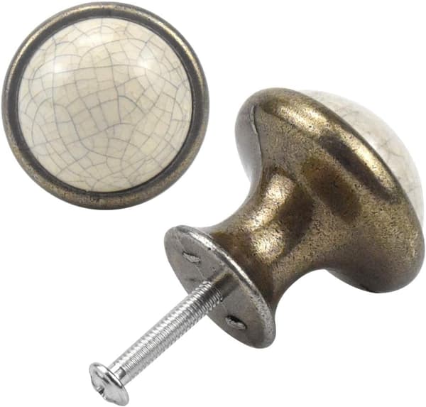 1 stk. Keramisk Dørhåndtag til Skuffe, 33MM Runde Skuffeknopper, Vintage